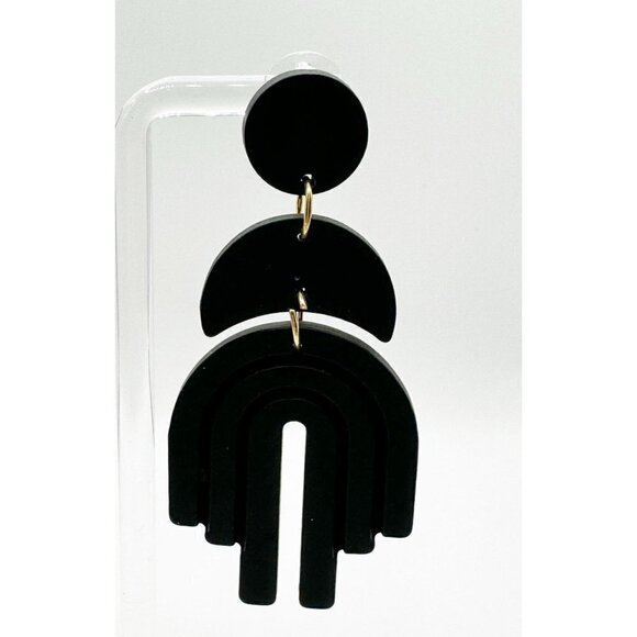 Bohemian Rainbow Dangle Acrylic Earrings NWT - Picture 2 of 4